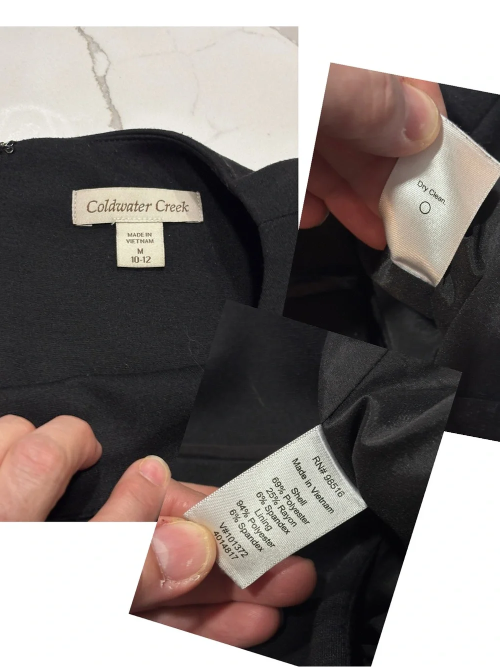 Coldwater Creek Sleeveless Black Midi Sheath Lined Rayon Tank Dress Medium 10/12